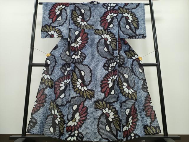 平和屋着物∴夏物 浴衣 有松鳴海絞り 菊文 綿 逸品 未使用 CABA0463ng