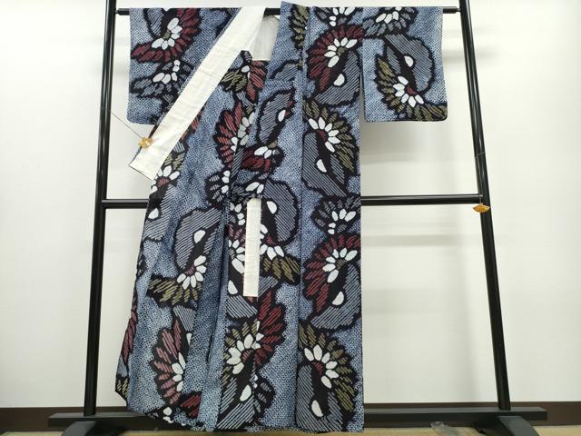 平和屋着物∴夏物 浴衣 有松鳴海絞り 菊文 綿 逸品 未使用 CABA0463ng