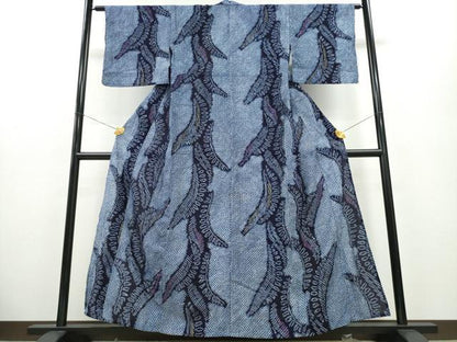 平和屋着物∴夏物 浴衣 有松鳴海絞り 草木文 三越扱い 綿 逸品 CABA0466ng