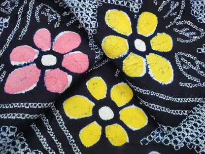平和屋着物∴夏物 浴衣 有松鳴海絞り 立波菊文 綿 逸品 CABA0469ng