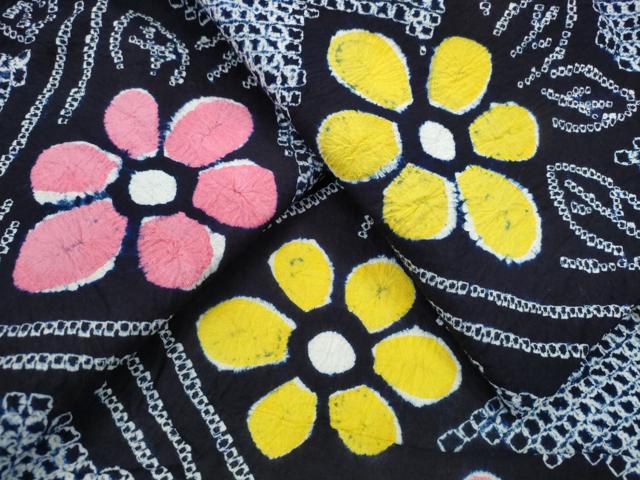 平和屋着物∴夏物 浴衣 有松鳴海絞り 立波菊文 綿 逸品 CABA0469ng