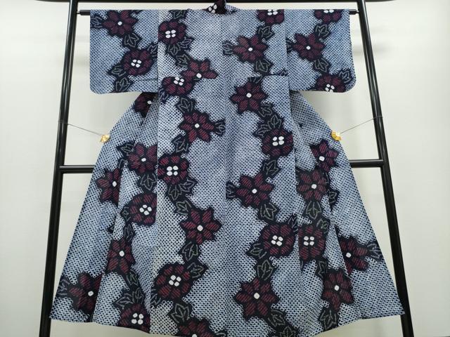 平和屋着物∴夏物 浴衣 有松鳴海絞り 舞菊文 綿 逸品 CABA0471ng
