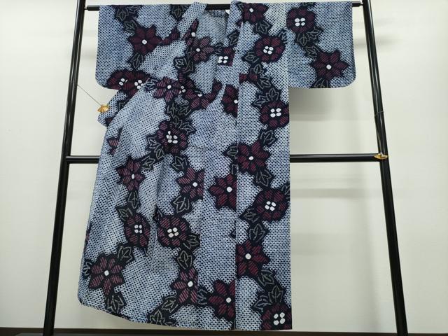 平和屋着物∴夏物 浴衣 有松鳴海絞り 舞菊文 綿 逸品 CABA0471ng