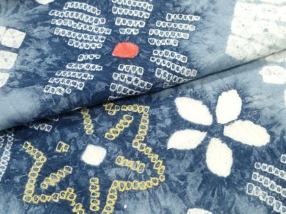 平和屋着物∴夏物 浴衣 有松鳴海絞り 舞花文 綿 逸品 CABA0474ng