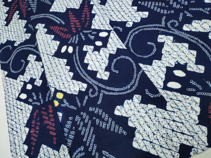 平和屋着物∴夏物 浴衣 有松鳴海絞り 花唐草文 綿 逸品 CABA0478ng