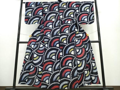 平和屋着物∴夏物 浴衣 有松鳴海絞り 青海波 綿 逸品 CABA0486ng