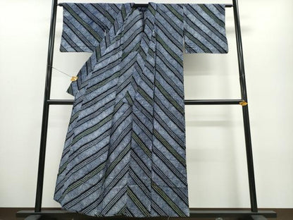 平和屋着物∴夏物 浴衣 有松鳴海絞り 斜線文 西武扱い 綿 逸品 CABA0488ng