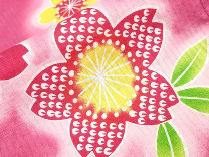平和屋着物∴夏物 浴衣 子供 女の子 舞桜 綿 逸品 CABA0492ng