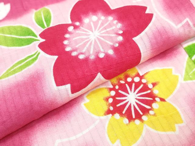 平和屋着物∴夏物 浴衣 子供 女の子 舞桜 綿 逸品 CABA0492ng