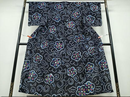平和屋着物∴夏物 浴衣 有松鳴海絞り 花唐草文 綿 逸品 CABA0500ng