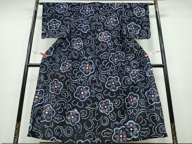 平和屋着物∴夏物 浴衣 有松鳴海絞り 花唐草文 綿 逸品 CABA0500ng