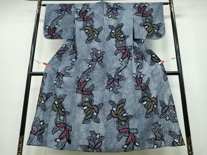 平和屋着物∴夏物 浴衣 有松鳴海絞り 舞花文 綿 逸品 未使用 CABA0501ng