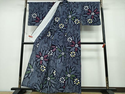 平和屋着物∴夏物 浴衣 有松鳴海絞り 舞花尽くし 綿 逸品 CABA0502ng