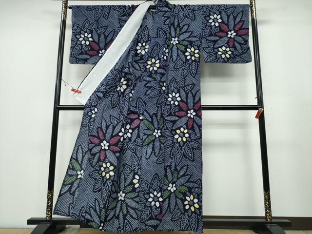 平和屋着物∴夏物 浴衣 有松鳴海絞り 舞花尽くし 綿 逸品 CABA0502ng