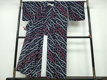 平和屋着物∴夏物 浴衣 有松鳴海絞り 斜線吉祥文 綿 逸品 CABA0503ng
