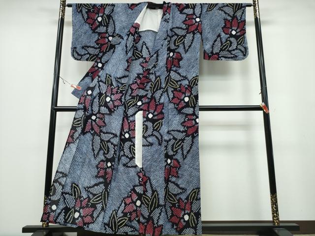 平和屋着物∴夏物 浴衣 有松鳴海絞り 枝花文 綿 逸品 未使用 CABA0505ng
