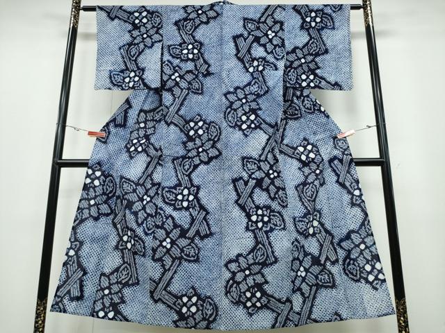 平和屋着物∴夏物　浴衣　有松鳴海絞り　舞花文　綿　逸品　CAAW1018ng 平和屋着物∴夏物 浴衣 有松鳴海絞り 舞花文 綿 逸品 DAAV7329cd