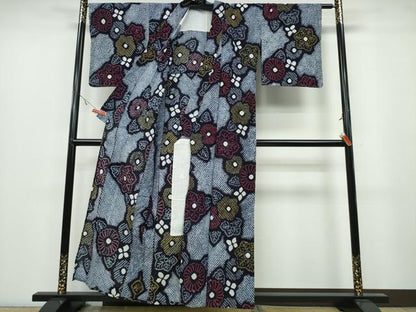 平和屋着物∴夏物 浴衣 有松鳴海絞り 菊花文 綿 逸品 CABA0509ng
