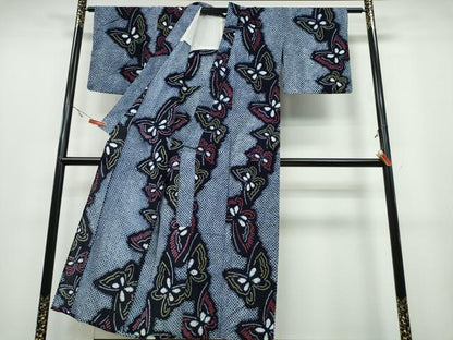 平和屋着物∴夏物 浴衣 有松鳴海絞り 舞蝶文 綿 逸品 CABA0510ng