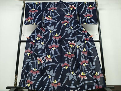 平和屋着物∴夏物 浴衣 有松鳴海絞り 杜若 そごう百貨店扱い 綿 逸品 CABA0512ng