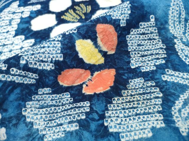平和屋着物∴夏物 浴衣 有松鳴海絞り 枝椿 綿 逸品 CABA0609ng