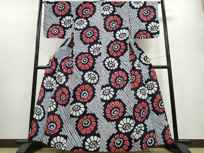 平和屋着物∴夏物 浴衣 有松鳴海絞り 番傘 綿 逸品 CABA0610ng