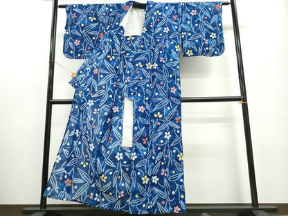 平和屋着物∴夏物 浴衣 有松鳴海絞り 笹花文 綿 逸品 CABA0612ng