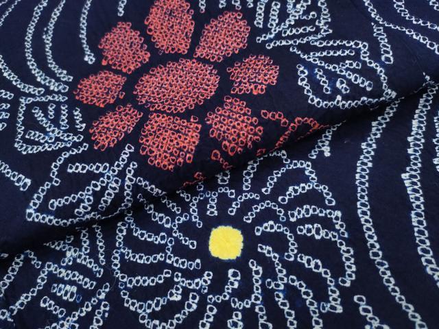 平和屋着物∴夏物 浴衣 有松鳴海絞り 流水舞菊文 綿 逸品 CABA0614ng