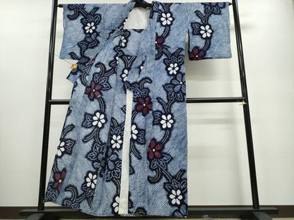 平和屋着物∴夏物 浴衣 有松鳴海絞り 花唐草文 綿 逸品 CABA0615ng