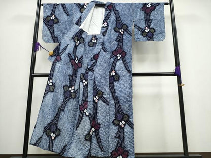平和屋着物∴夏物 浴衣 有松鳴海絞り 杜若 綿 逸品 CABA0617ng