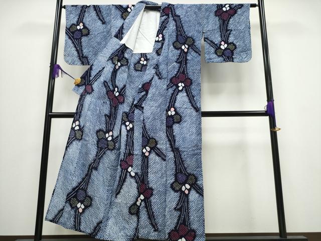 平和屋着物∴夏物 浴衣 有松鳴海絞り 杜若 綿 逸品 CABA0617ng