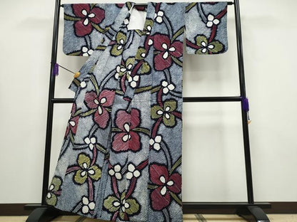 平和屋着物∴夏物 浴衣 有松鳴海絞り 吉祥花文 綿 逸品 CABA0621ng