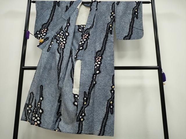 平和屋着物∴夏物 浴衣 有松鳴海絞り 枝花文 綿 逸品 CABA0627ng