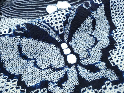平和屋着物∴夏物 浴衣 有松鳴海絞り 舞蝶文 綿 逸品 CABA0628ng