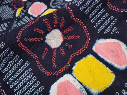 平和屋着物∴夏物 浴衣 有松鳴海絞り 天井花文 綿 逸品 未使用 CABA0636ng