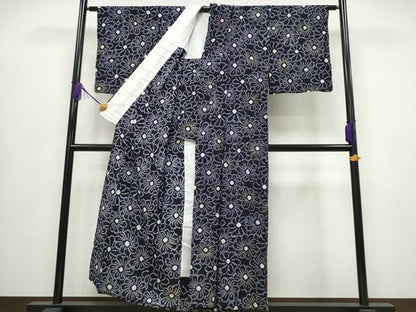平和屋着物∴夏物 浴衣 有松鳴海絞り 舞菊尽くし 綿 逸品 CABA0637ng