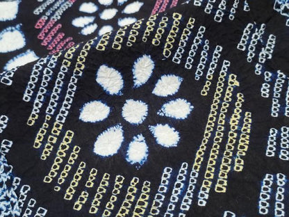 平和屋着物∴夏物 浴衣 有松鳴海絞り 枝花文 綿 逸品 CABA0639ng