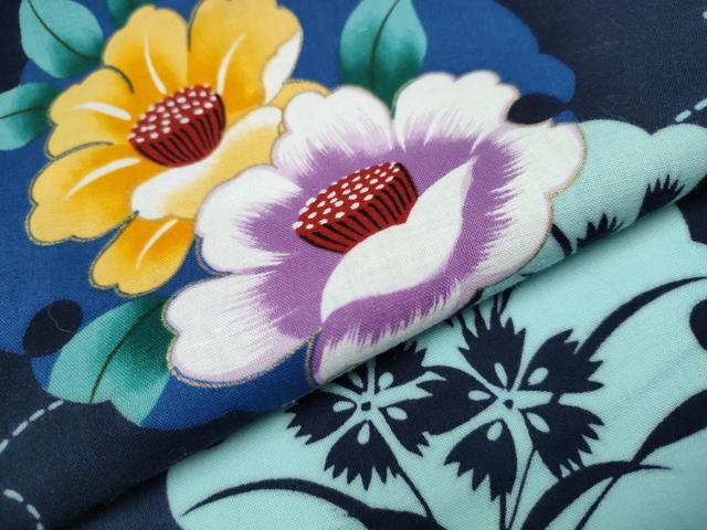 平和屋着物∴夏物 浴衣 雪輪花文 金彩 綿 逸品 CABA0645ng