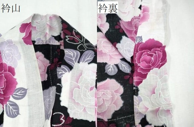 平和屋着物∴夏物 浴衣 薔薇 バラ 銀彩 綿 逸品 CABA0649ng