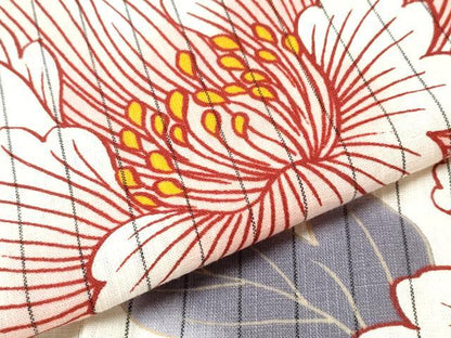 平和屋着物∴夏物 浴衣 牡丹 間道 綿麻 逸品 CABA0652ng