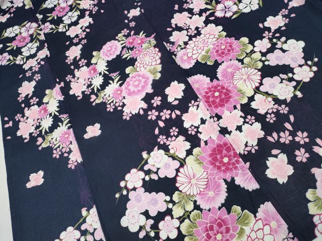 平和屋着物∴夏物 浴衣 綿紅梅 花丸文 綿 逸品 CABA0656ng