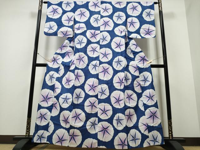 平和屋着物∴夏物 浴衣 朝顔 綿 逸品 CABA0657ng