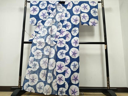 平和屋着物∴夏物 浴衣 朝顔 綿 逸品 CABA0657ng