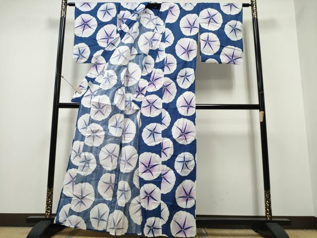平和屋着物∴夏物 浴衣 朝顔 綿 逸品 CABA0657ng