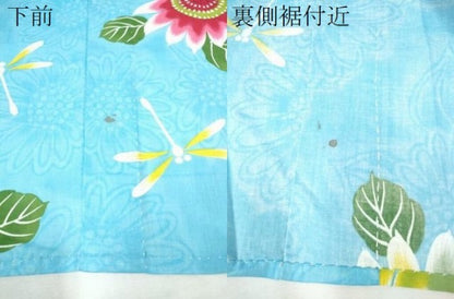 平和屋着物∴夏物 浴衣 蜻蛉 トンボ 舞菊文 綿 逸品 CABA0659ng