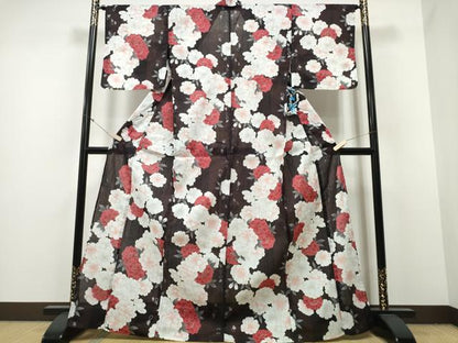 平和屋着物∴夏物 浴衣 舞花尽くし ラメ 綿 逸品 新品 CABA0660ng