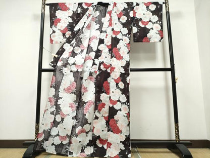 平和屋着物∴夏物 浴衣 舞花尽くし ラメ 綿 逸品 新品 CABA0660ng