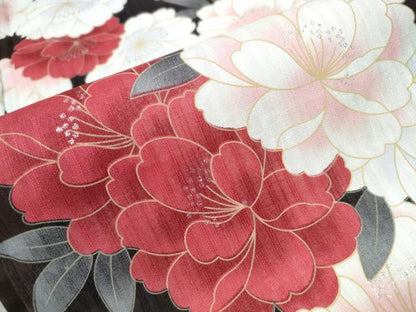 平和屋着物∴夏物 浴衣 舞花尽くし ラメ 綿 逸品 新品 CABA0660ng