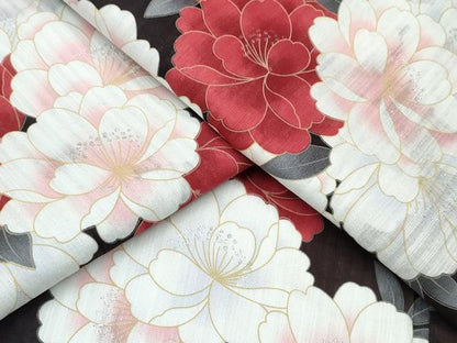 平和屋着物∴夏物 浴衣 舞花尽くし ラメ 綿 逸品 新品 CABA0660ng