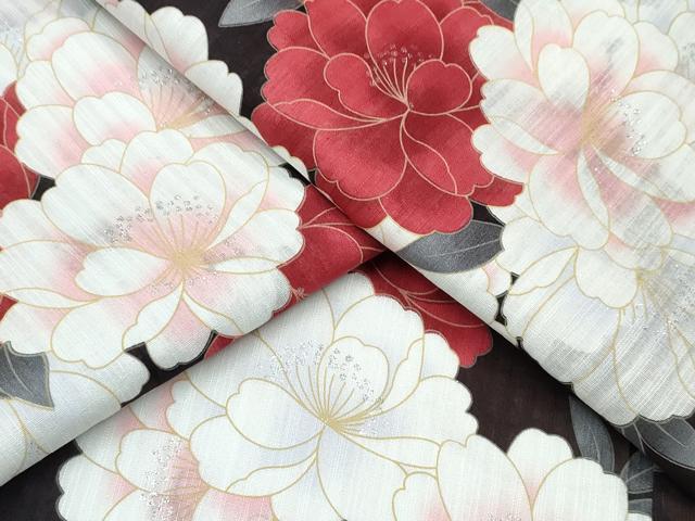 平和屋着物∴夏物 浴衣 舞花尽くし ラメ 綿 逸品 新品 CABA0660ng